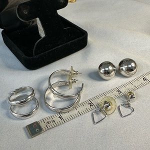 Vintage 70’s silvertone earring group Monet